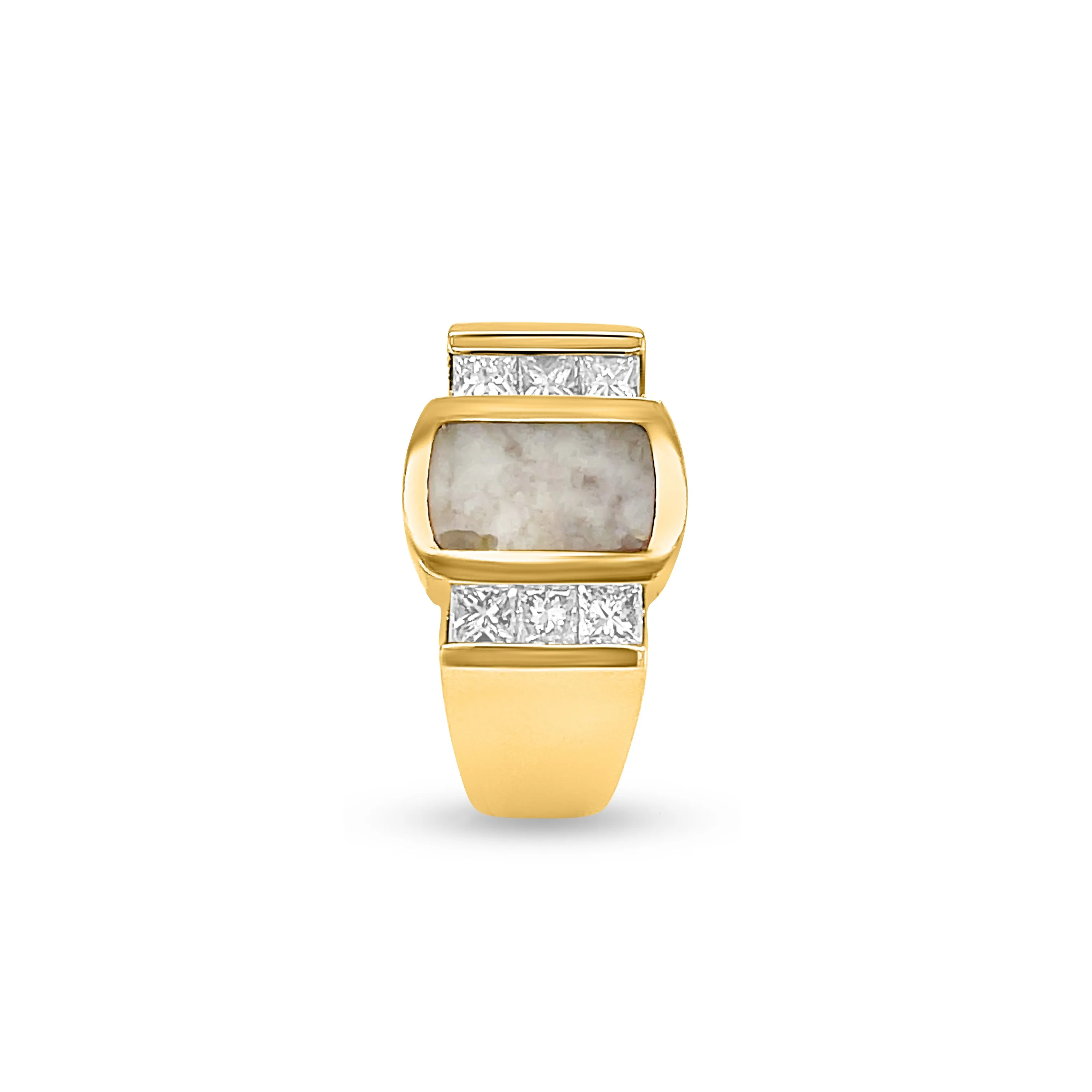 0.71 Carat Diamond & Quartz Men's Wedding Band in 14k Yellow Gold