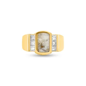 0.71 Carat Diamond & Quartz Men's Wedding Band in 14k Yellow Gold