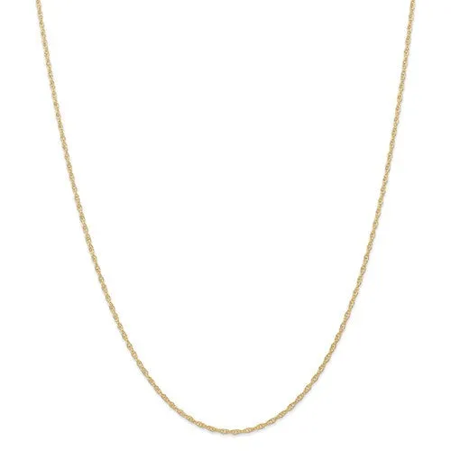 14k Yellow Gold 1.35 mm Cable Rope Chain