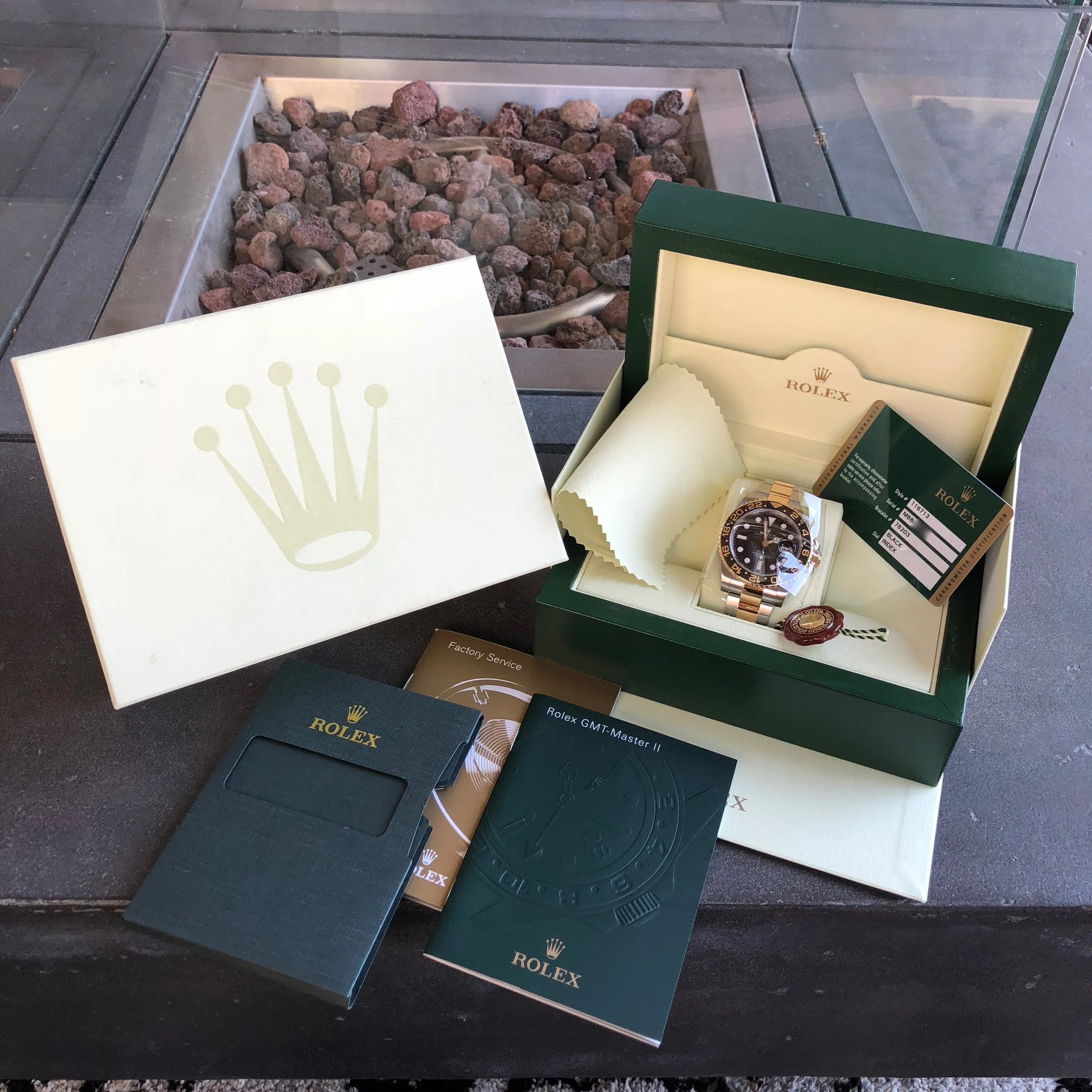 2008 Rolex GMT Master II 116713 Two Tone Steel Gold "M" Serial Watch Box Papers