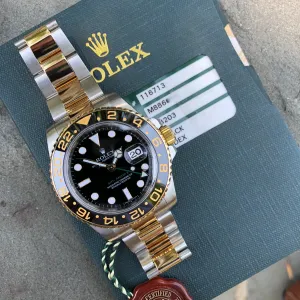 2008 Rolex GMT Master II 116713 Two Tone Steel Gold "M" Serial Watch Box Papers