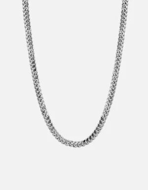 6.5mm Cuban Chain Necklace, Sterling Silver