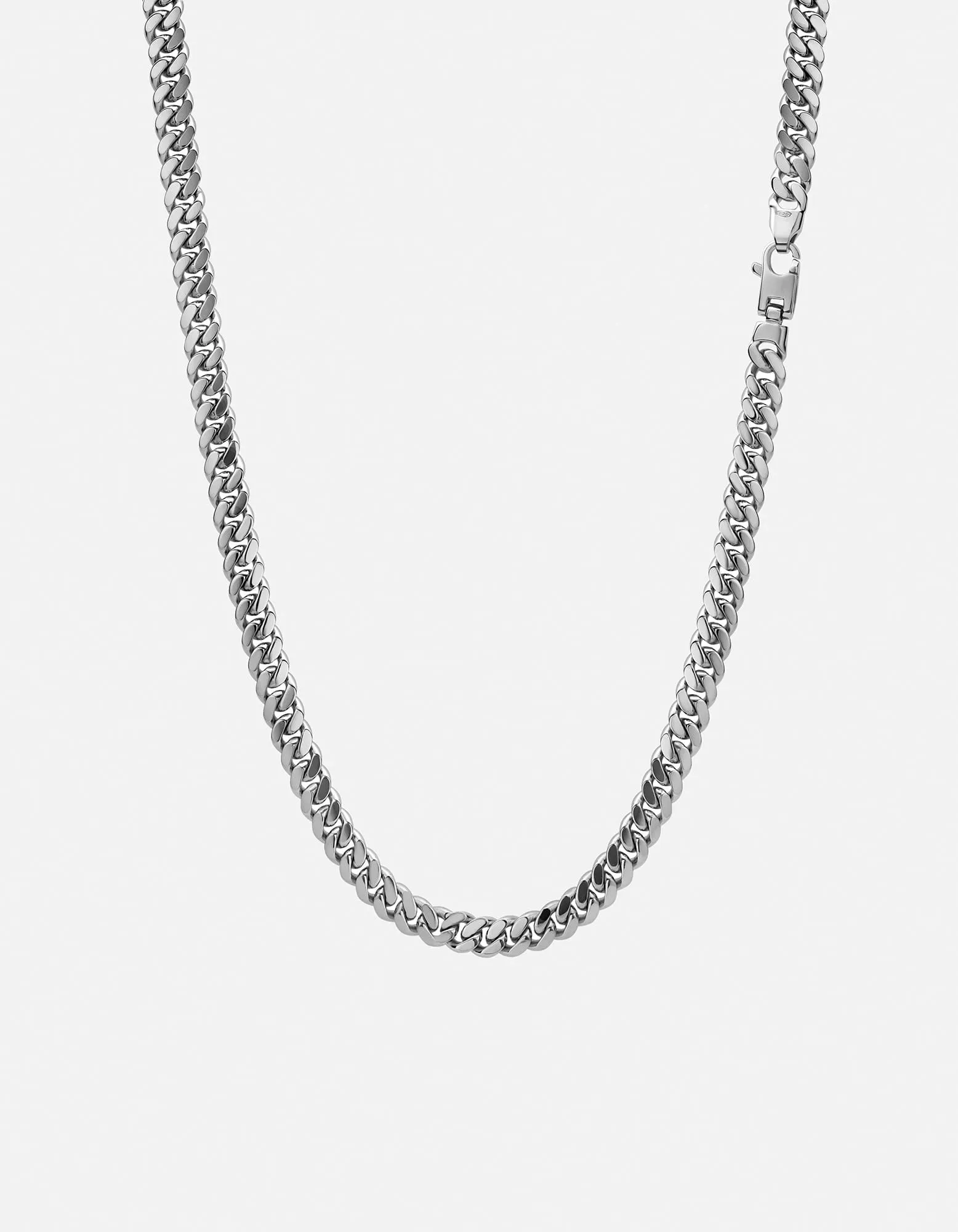 6.5mm Cuban Chain Necklace, Sterling Silver