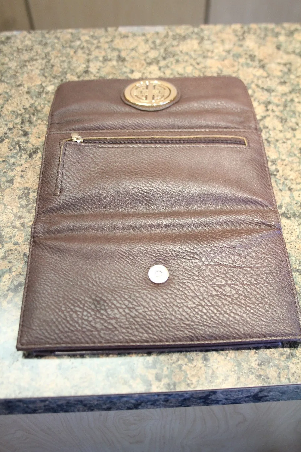 ADO | Classy Soft Faux Leather Trifold Wallet Brown