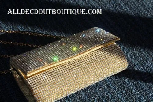 ADO | Crystal Clutch Purse/Wallet Gold