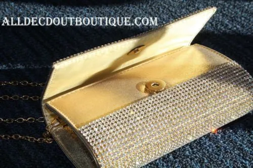 ADO | Crystal Clutch Purse/Wallet Gold