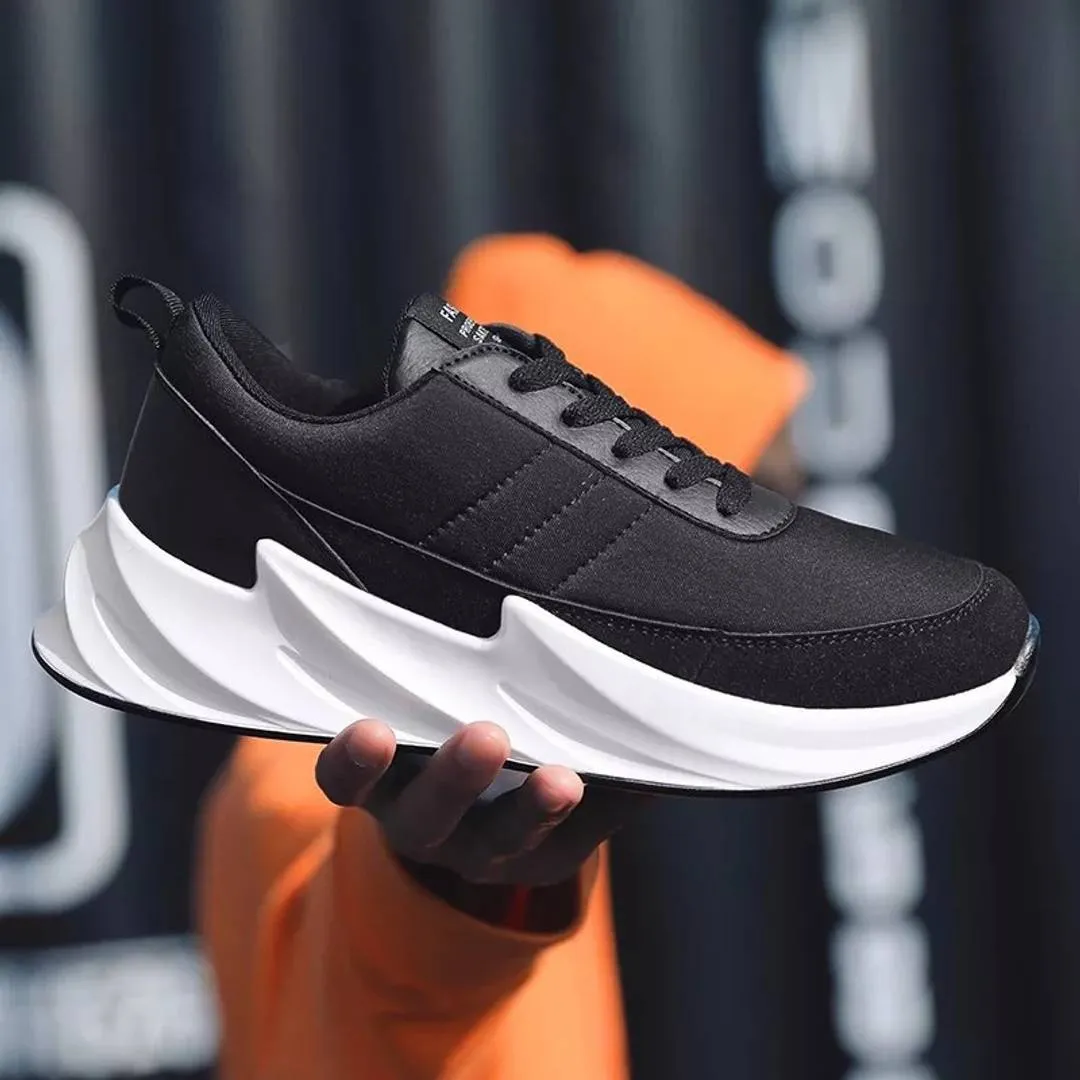 ARCFIT Men's Black Mesh Comfy Sneakers