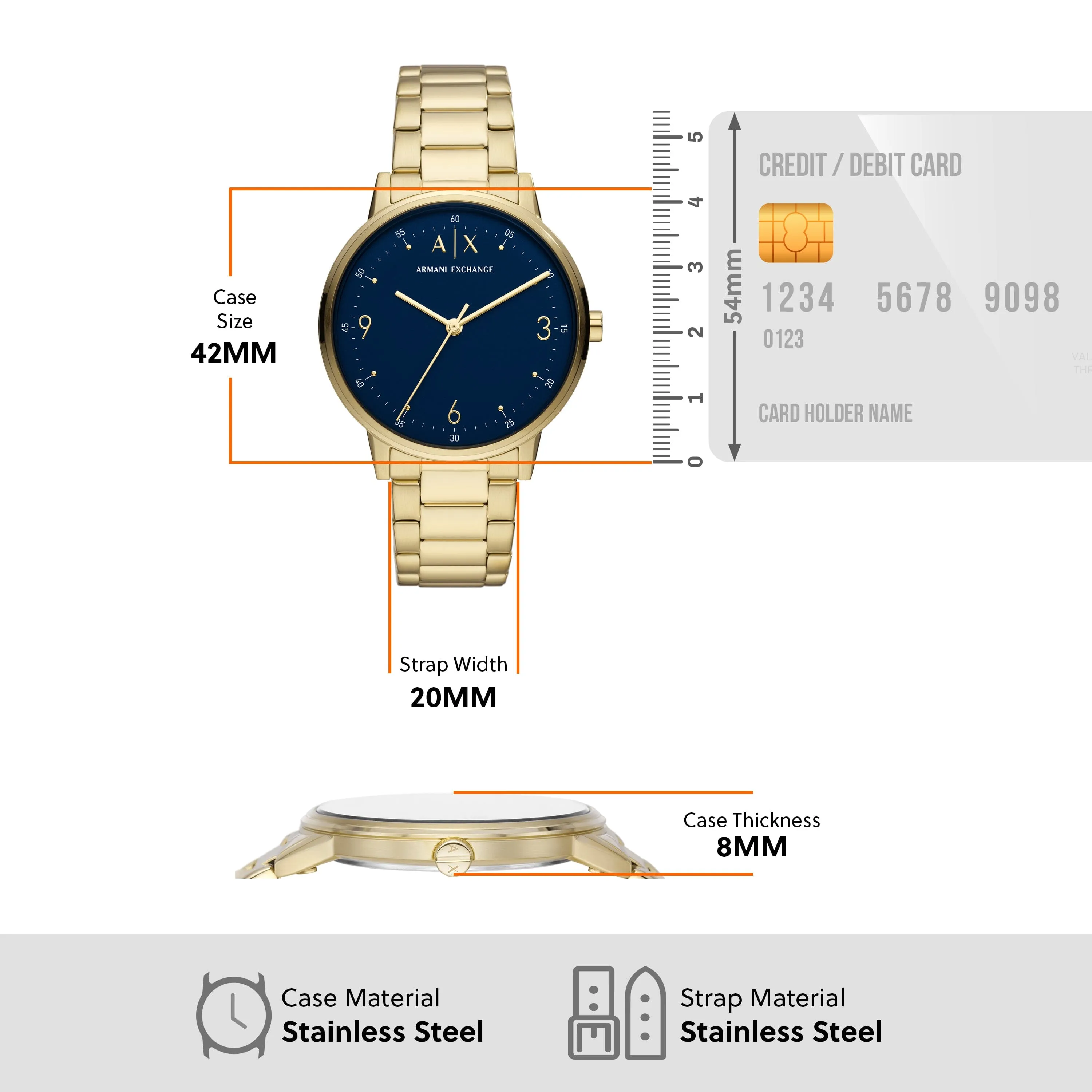 Armani Exchange Cayde Gold and Blue Men's Watch AX2749