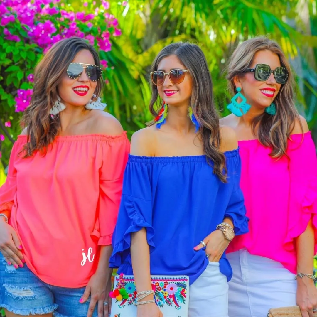 Aruba Off the Shoulder Ruffle Sleeve Top