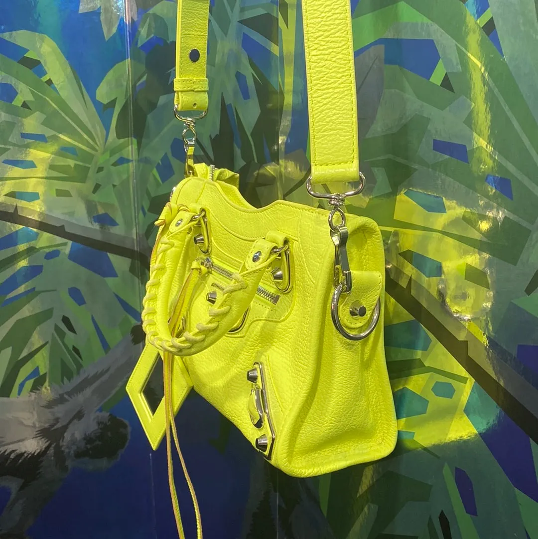 Balenciaga City Mini Neon Yellow City Bag