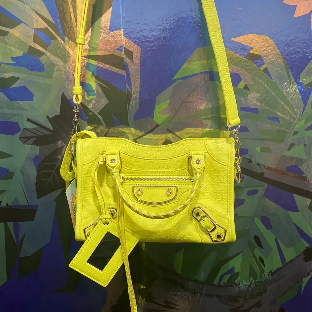 Balenciaga City Mini Neon Yellow City Bag