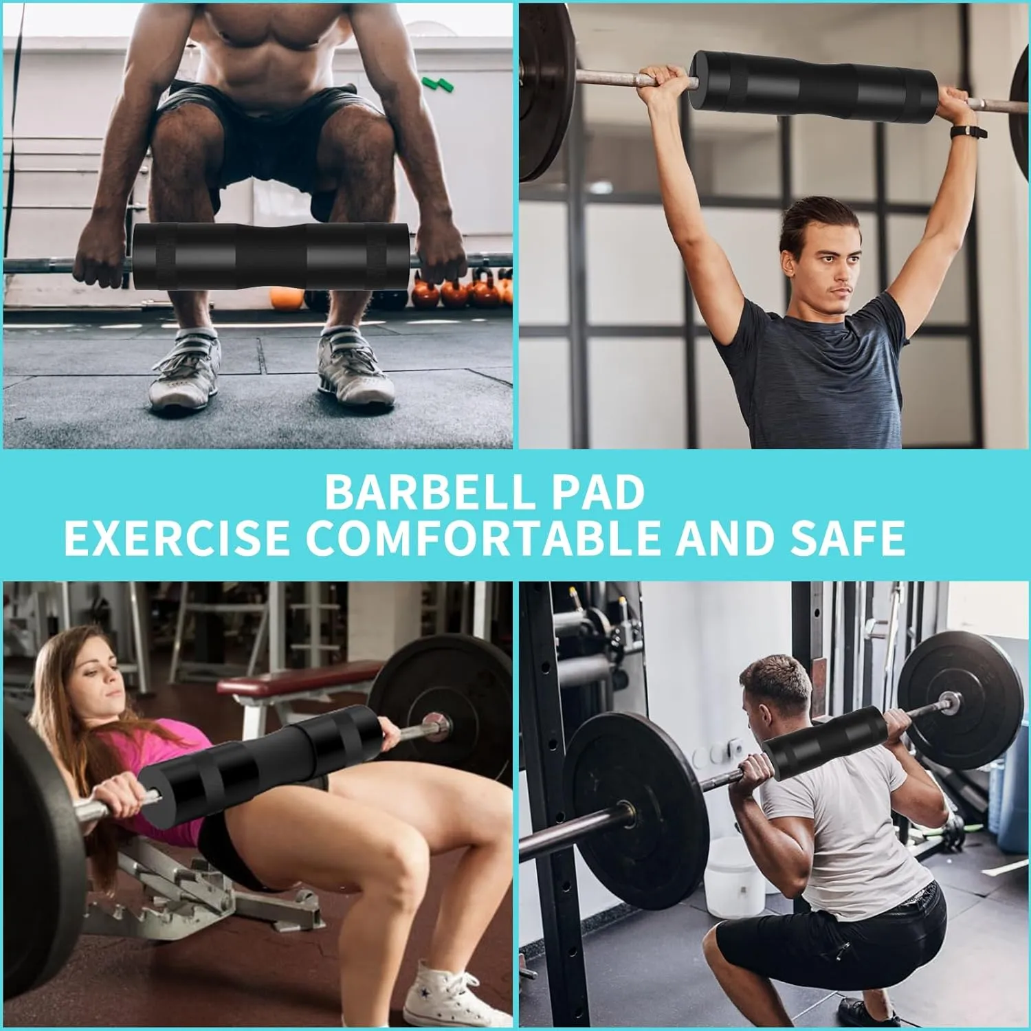 Barbell Pad Set for Squat,9 PCS Hip Thrusts Workout Foam Weight Lifting Bar Cushion
