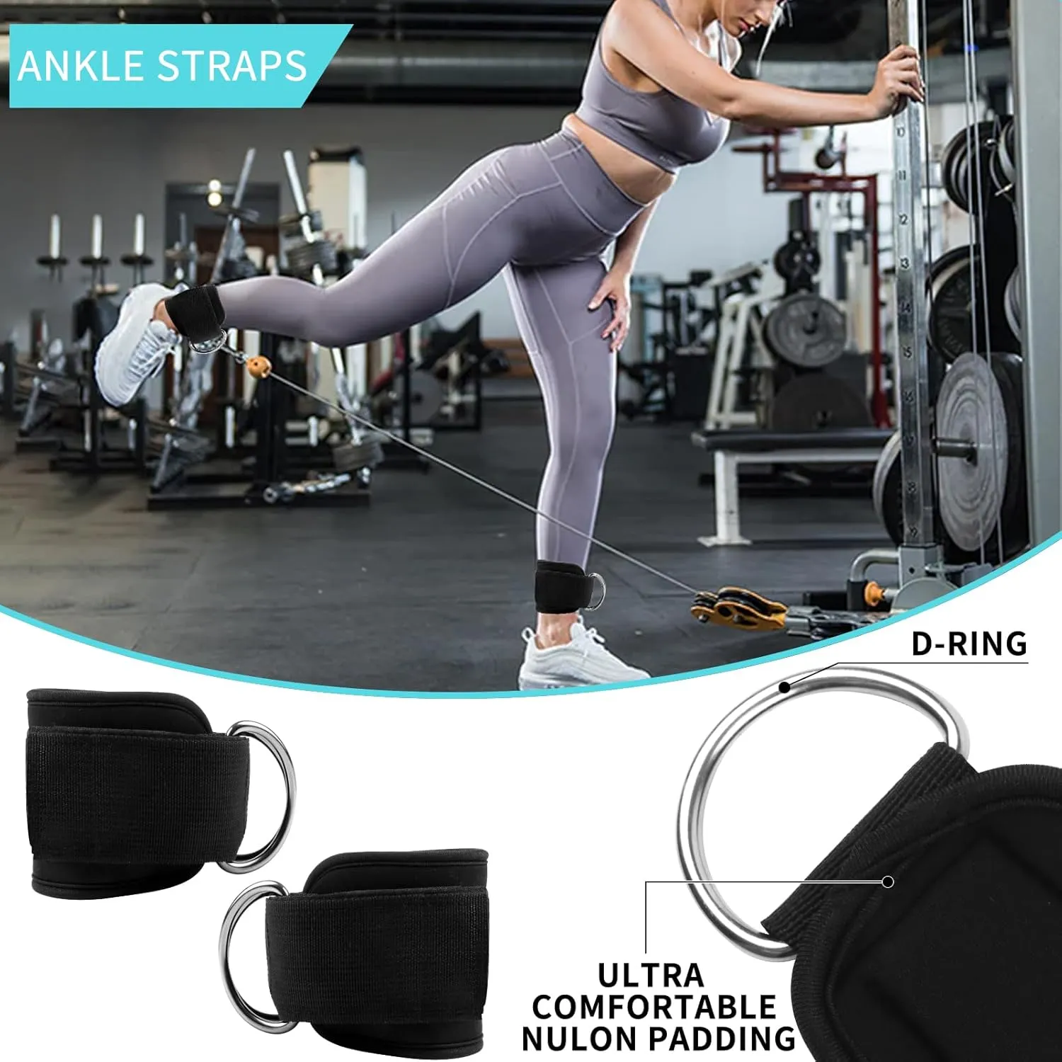Barbell Pad Set for Squat,9 PCS Hip Thrusts Workout Foam Weight Lifting Bar Cushion