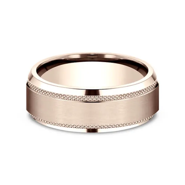 Benchmark 14K Rose Gold Men's Wedding Band CF6832114KR