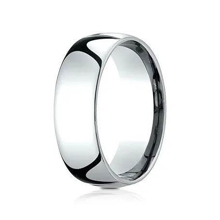 Benchmark Men's 14K White Gold 7MM Comfort-fit Domed Wedding Band LCF170W