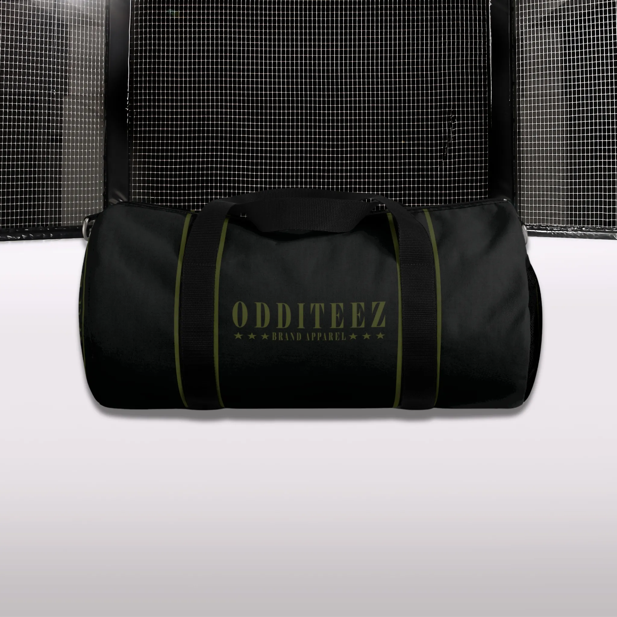 Black & Military Green Star logo design, Black Small & Large Gym Duffel Bags
