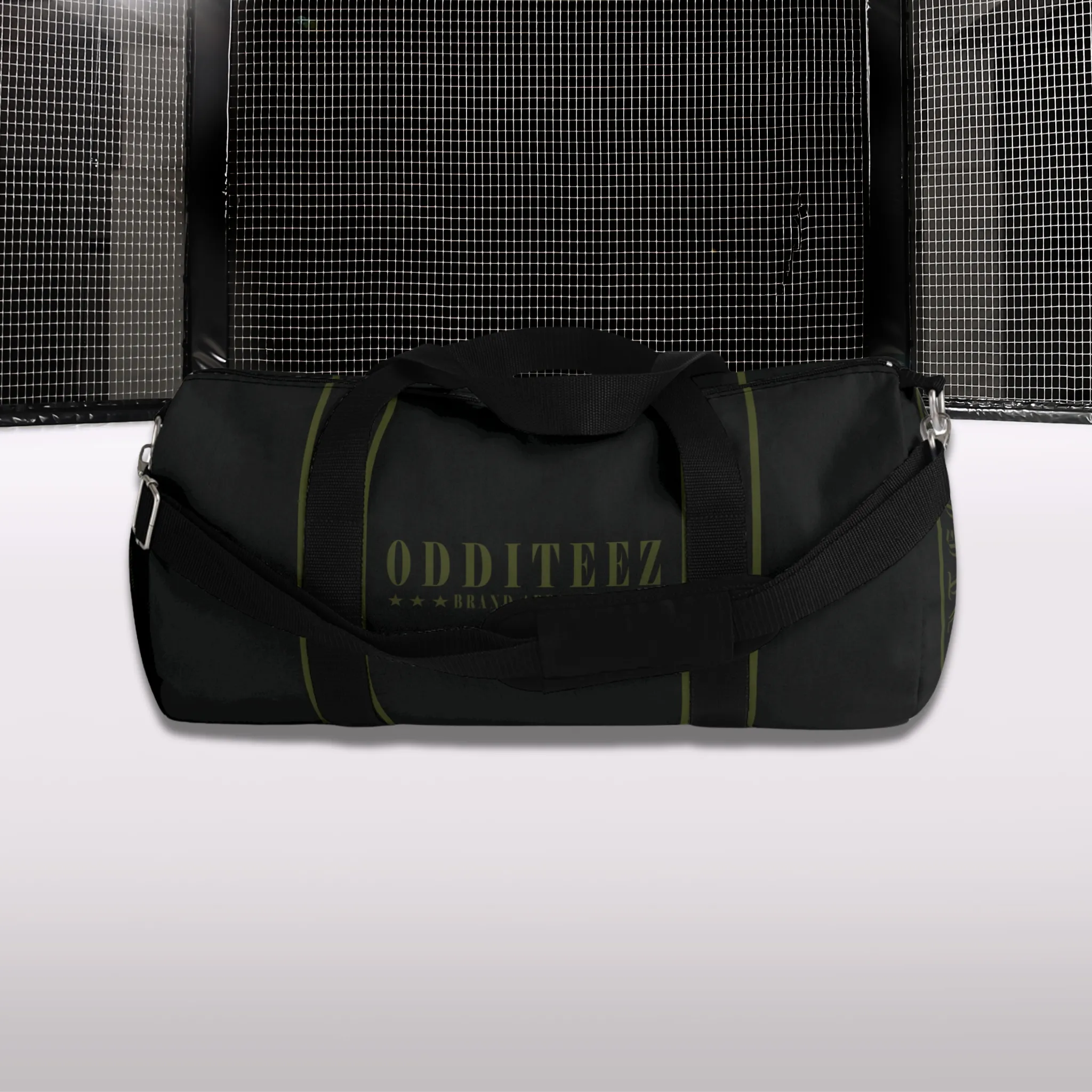 Black & Military Green Star logo design, Black Small & Large Gym Duffel Bags