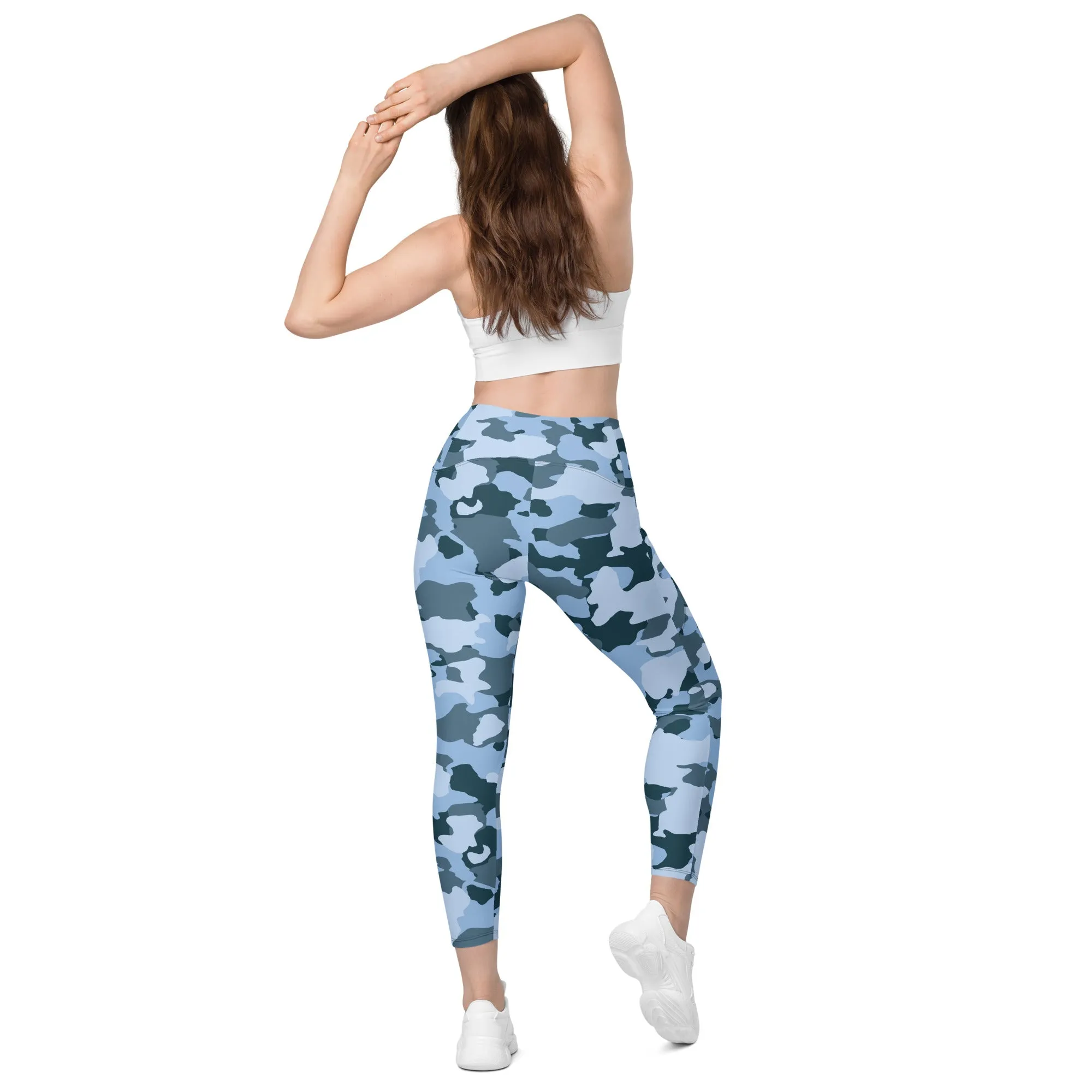 Blue Camo Leggings with pockets