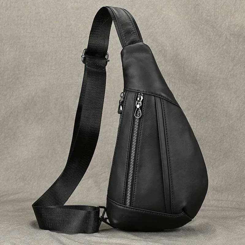 Casual Men’s Leather Chest Bag Sling Crossbody Shoulder Bag