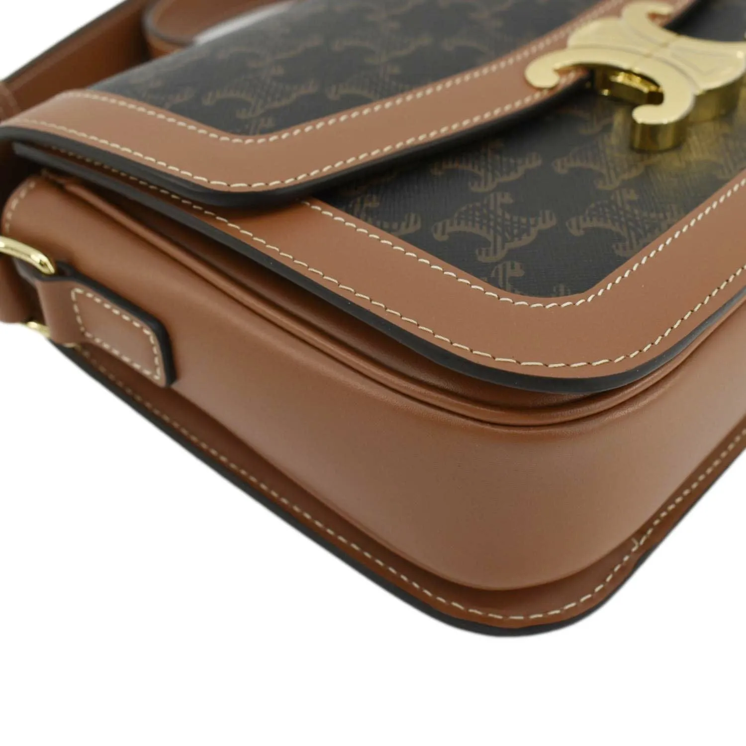 CELINE Classique Triomphe Canvas Shoulder Bag Brown