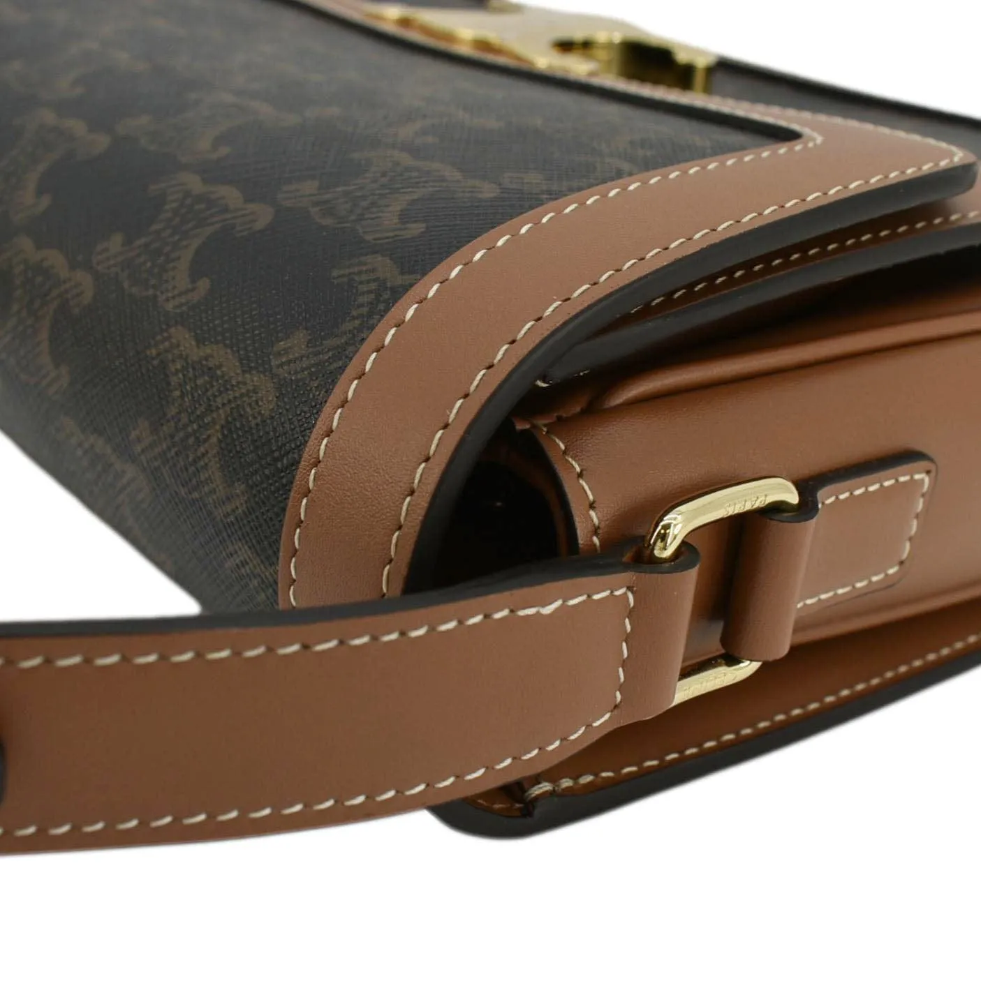 CELINE Classique Triomphe Canvas Shoulder Bag Brown