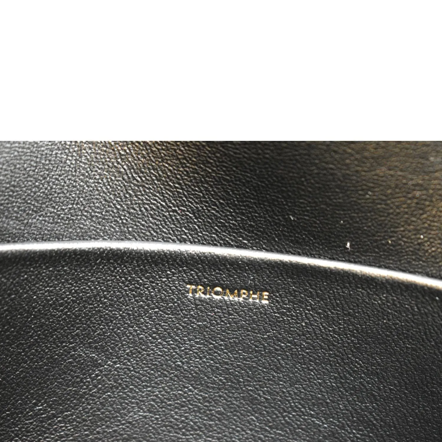 CELINE Triomphe Calfskin Leather Shoulder Bag Black