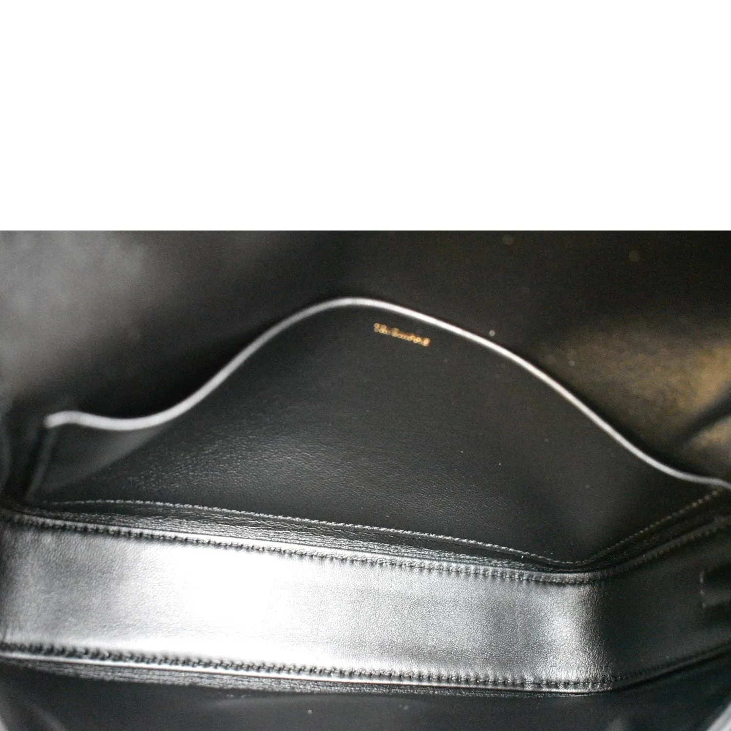 CELINE Triomphe Calfskin Leather Shoulder Bag Black