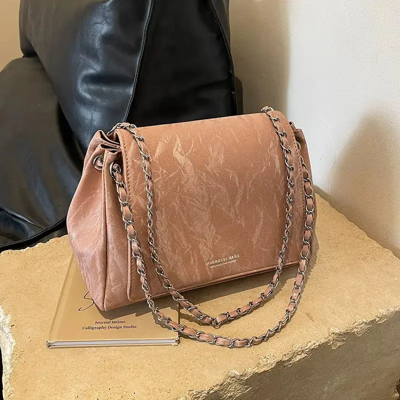 Chain Strap Slouchy Shoulder Bag