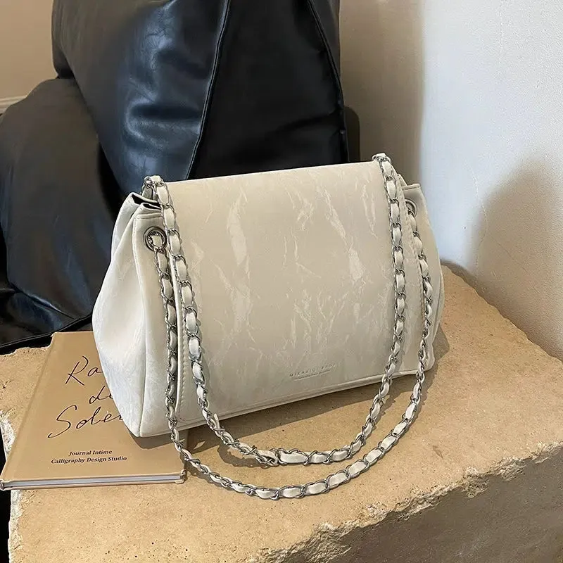 Chain Strap Slouchy Shoulder Bag