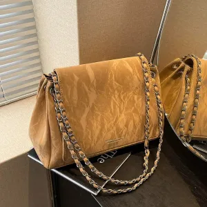 Chain Strap Slouchy Shoulder Bag