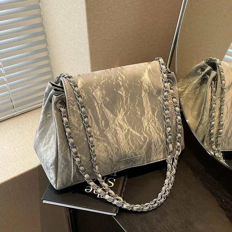 Chain Strap Slouchy Shoulder Bag