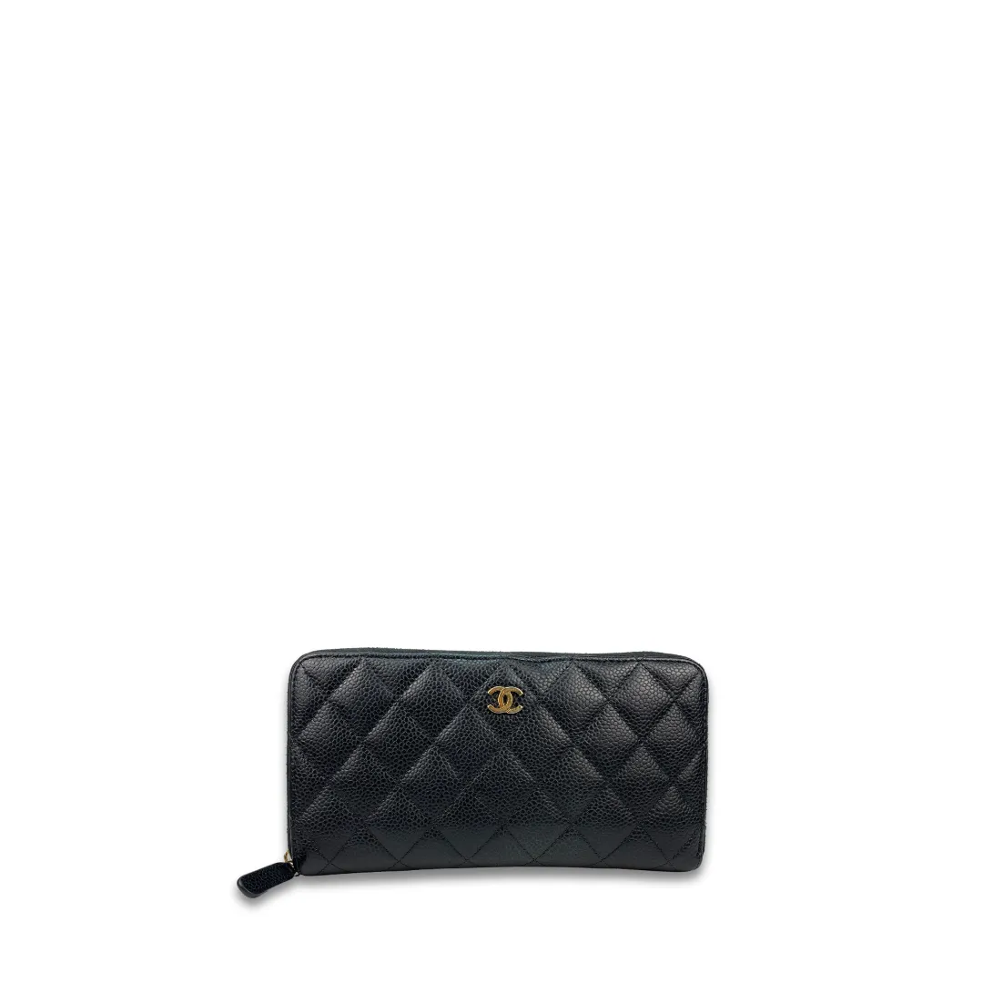 Chanel Classic Caviar Zipper Wallet