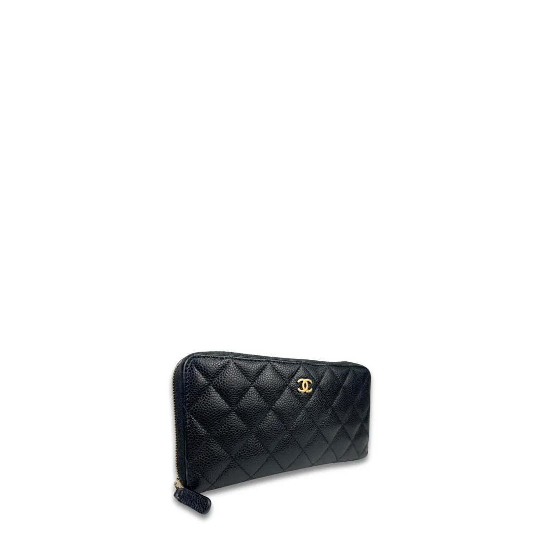 Chanel Classic Caviar Zipper Wallet
