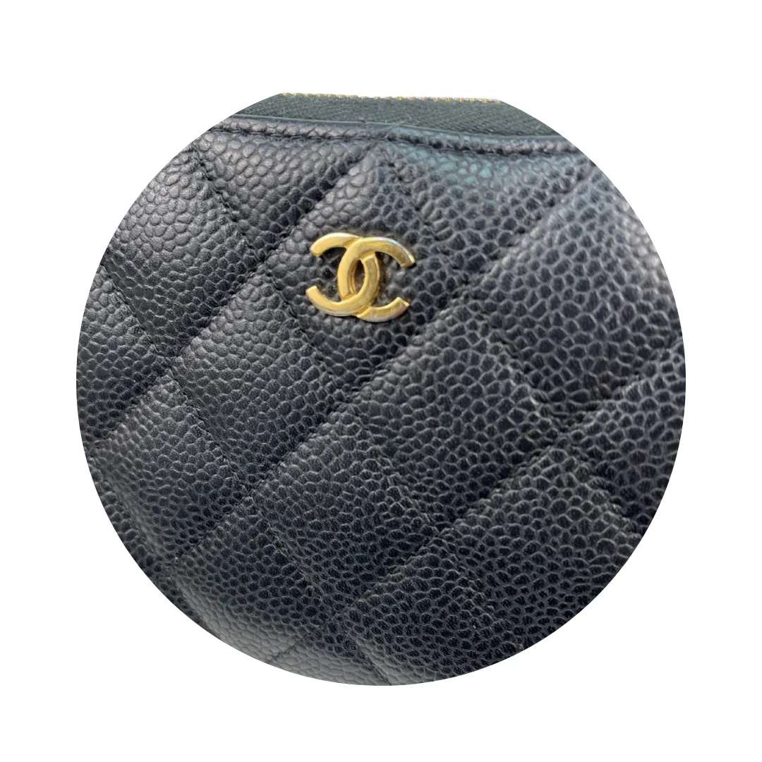 Chanel Classic Caviar Zipper Wallet