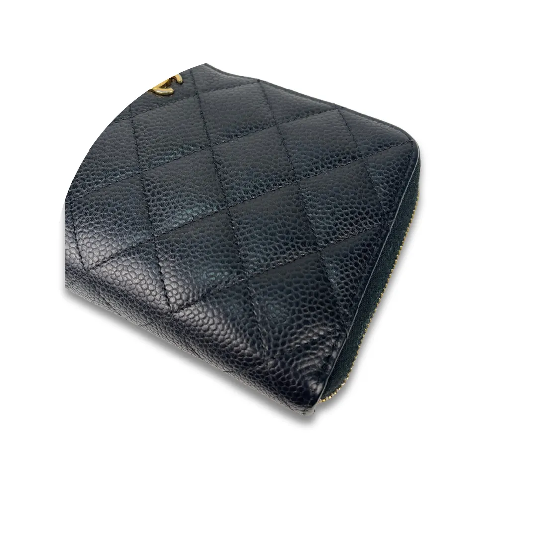 Chanel Classic Caviar Zipper Wallet