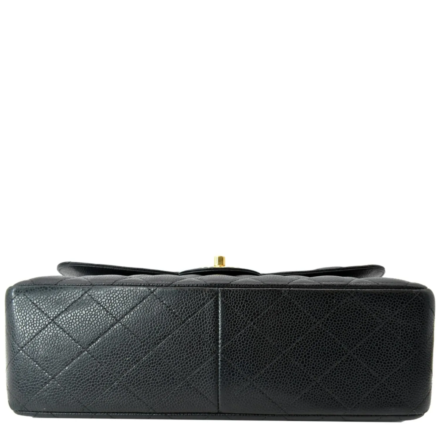CHANEL Classic Double Flap Caviar Leather Shoulder Bag Black