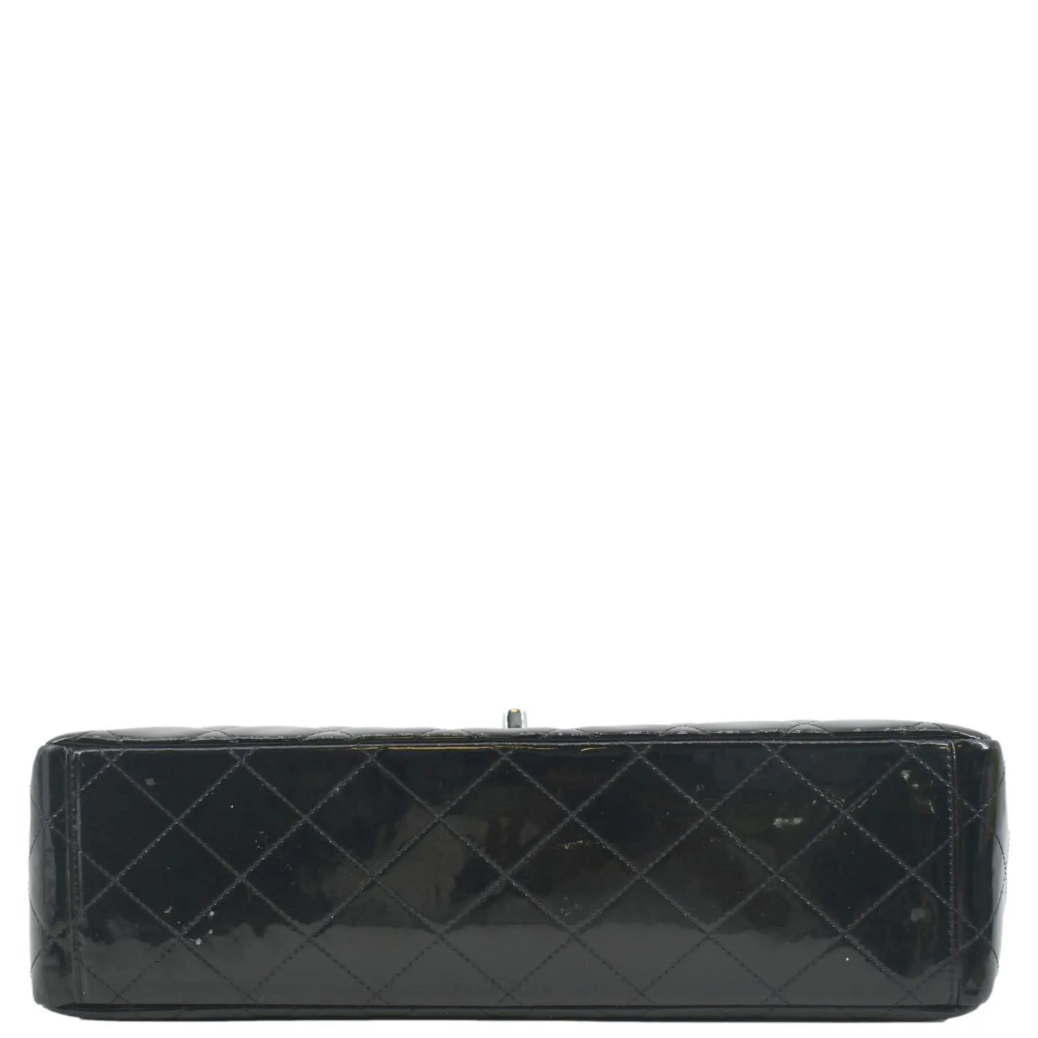CHANEL Classic Maxi Single Flap Patent Leather Shoulder Bag Black