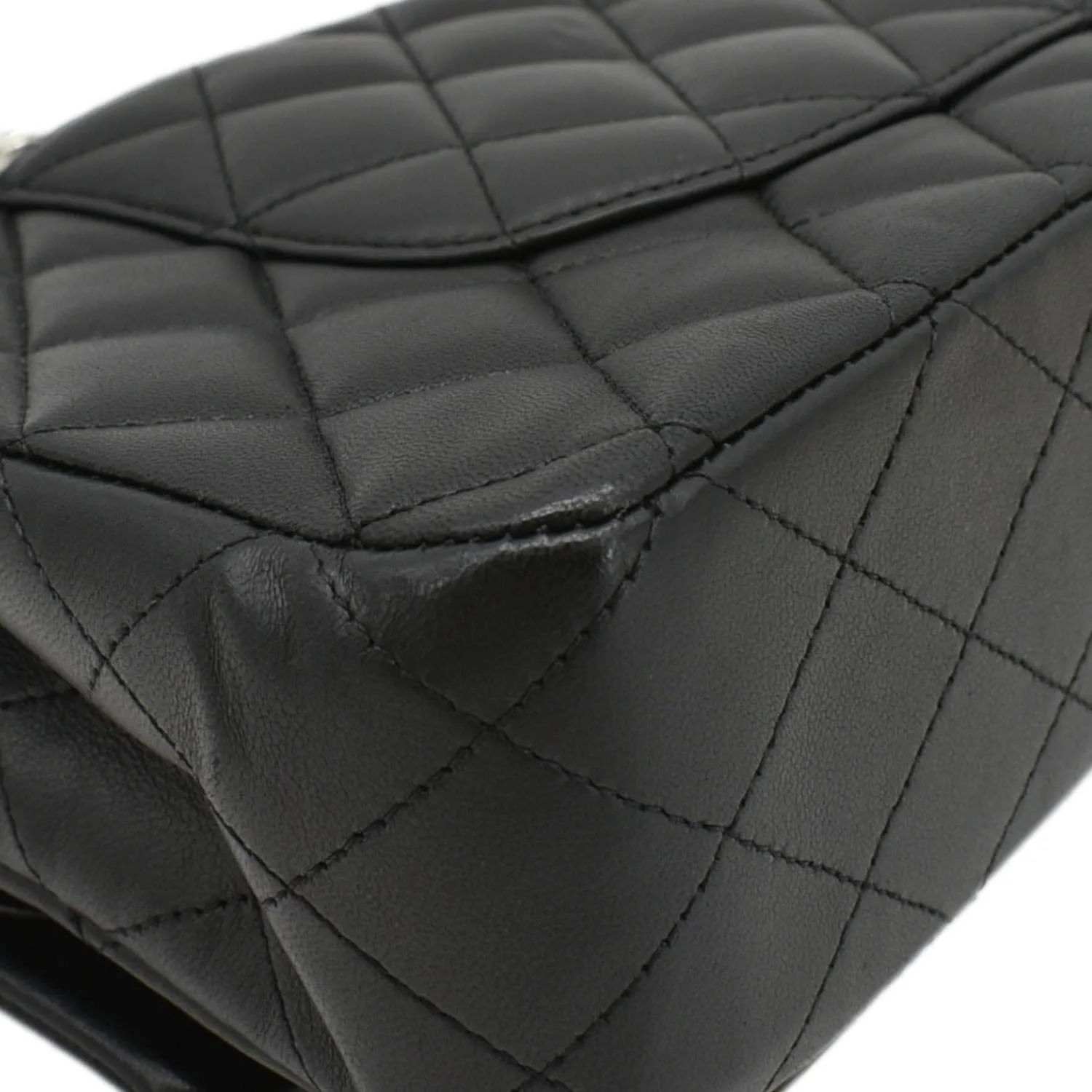 CHANEL Classic Medium Double Flap Quilted Leather Shoulder Bag Black