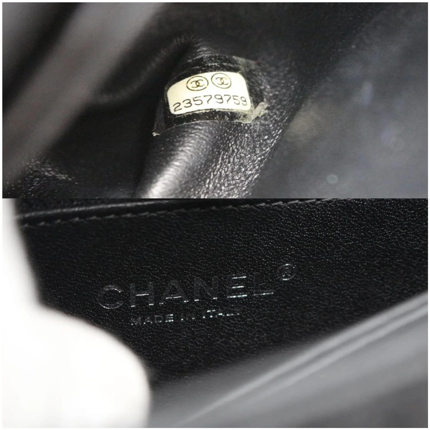 CHANEL Coco Mini Top Lizard Handle Caviar Leather Shoulder Bag Black