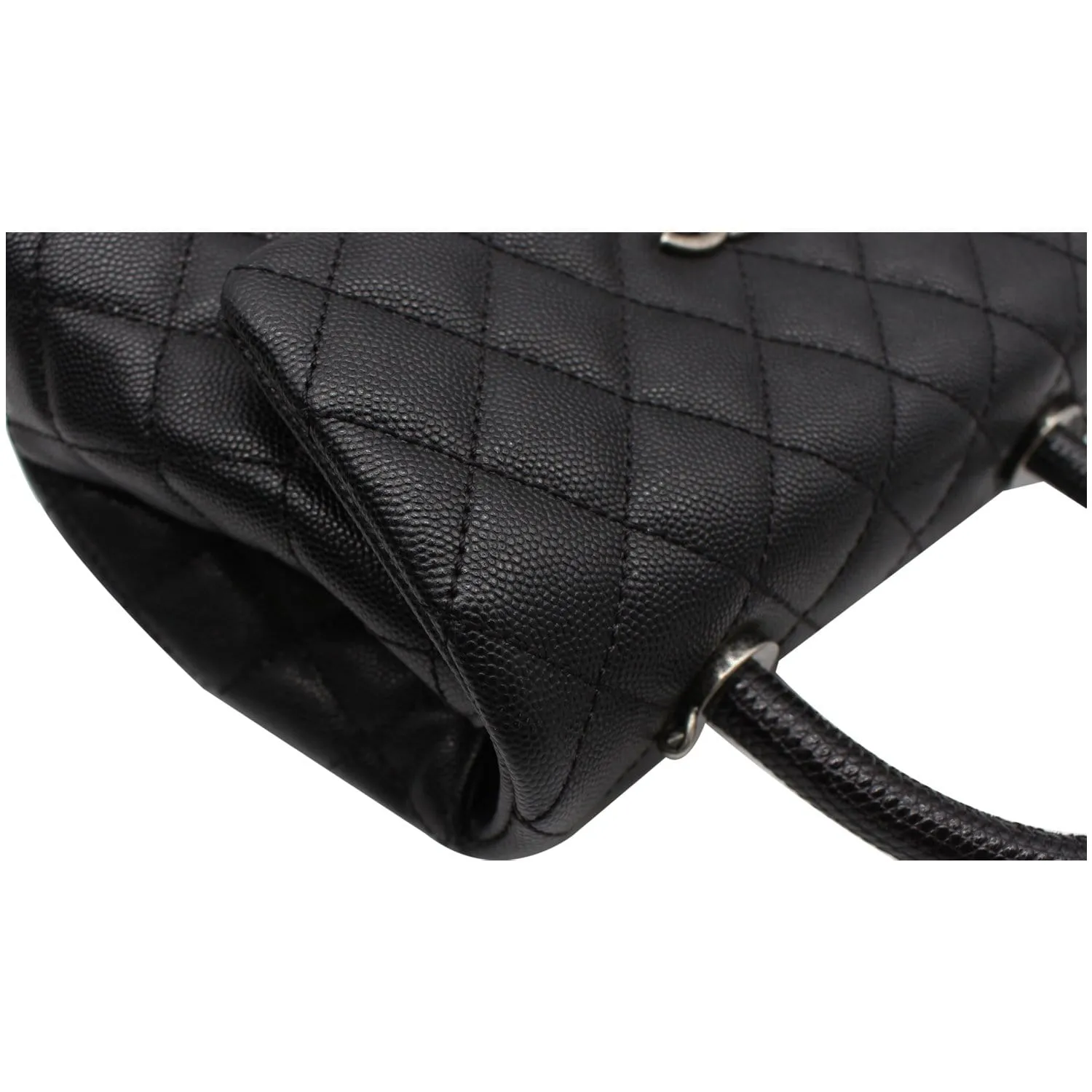 CHANEL Coco Mini Top Lizard Handle Caviar Leather Shoulder Bag Black