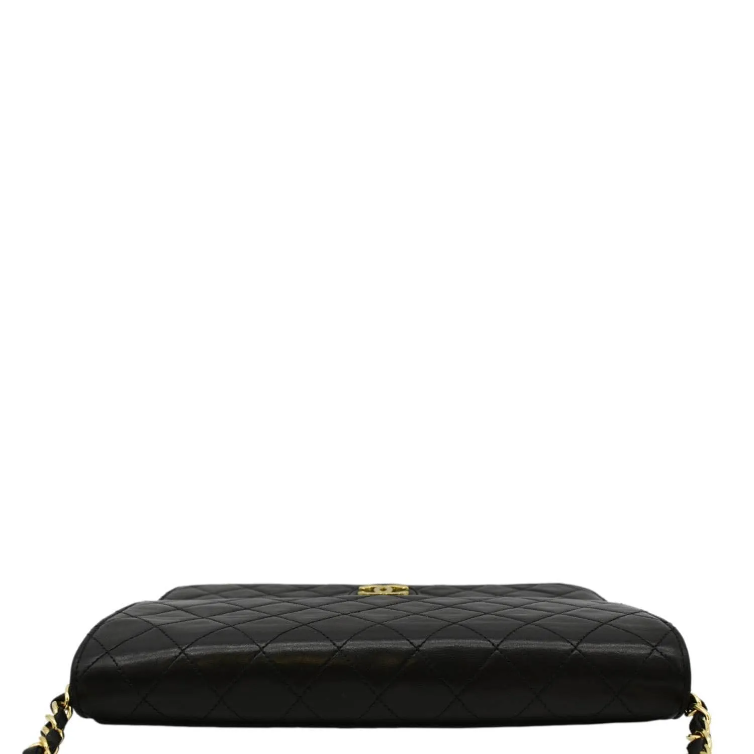 CHANEL Half Flap Medium Quilted Leather Shoulder Bag Black