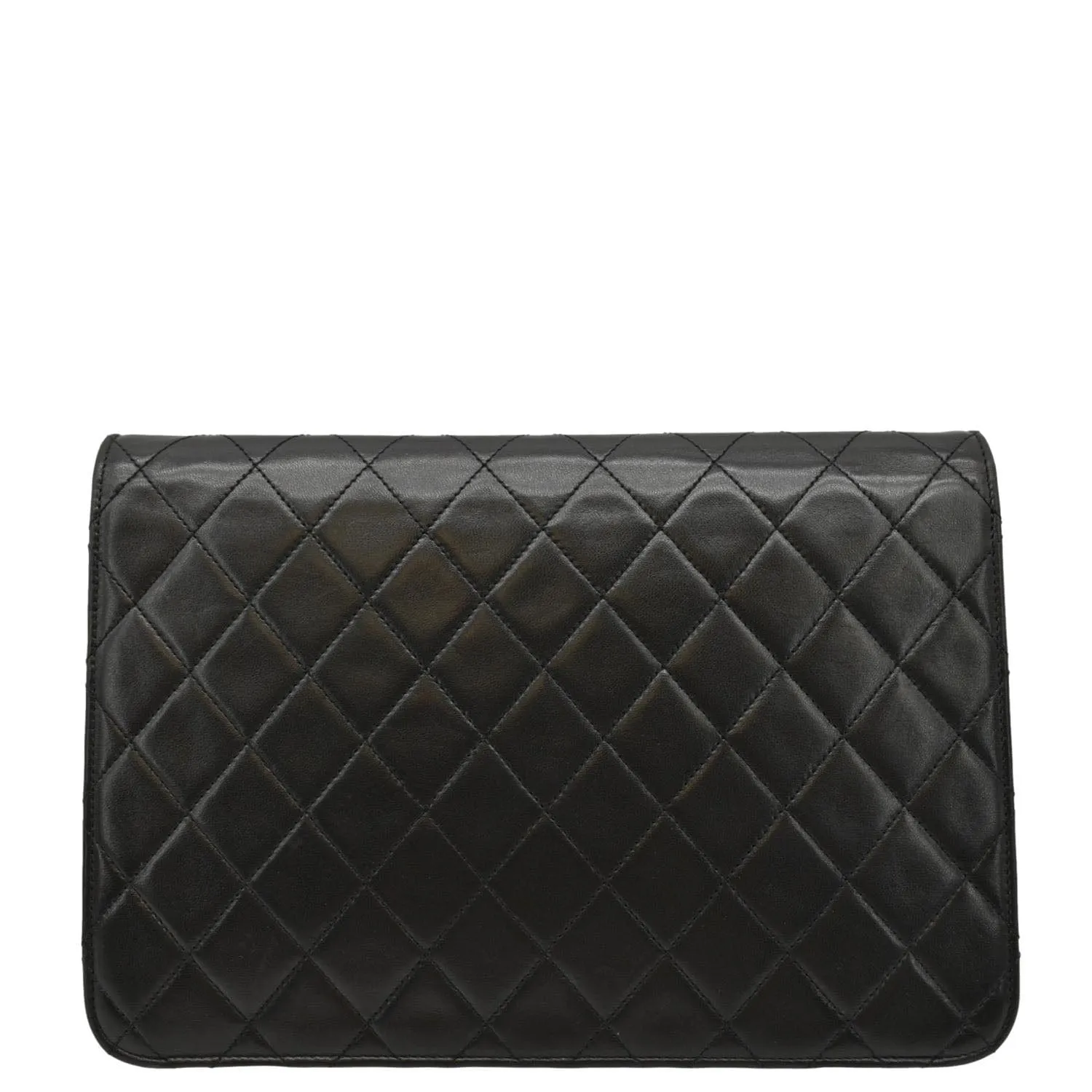 CHANEL Half Flap Medium Quilted Leather Shoulder Bag Black