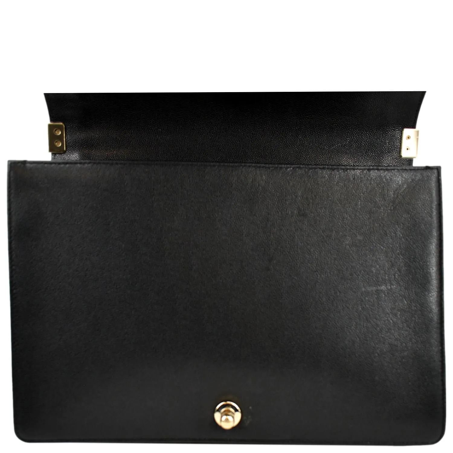CHANEL Large Boy Flap Caviar Leather Shoulder Bag Black