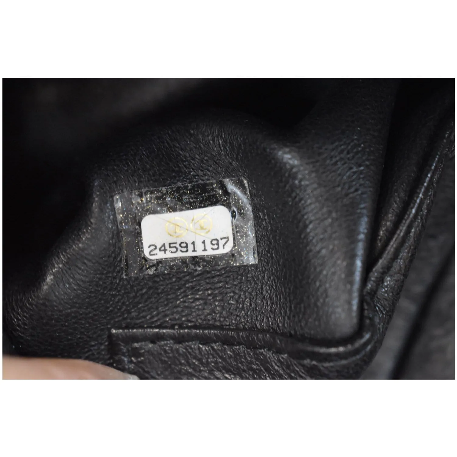 CHANEL Medium Coco Quilted Caviar Lizard Handle Shoulder Bag Black