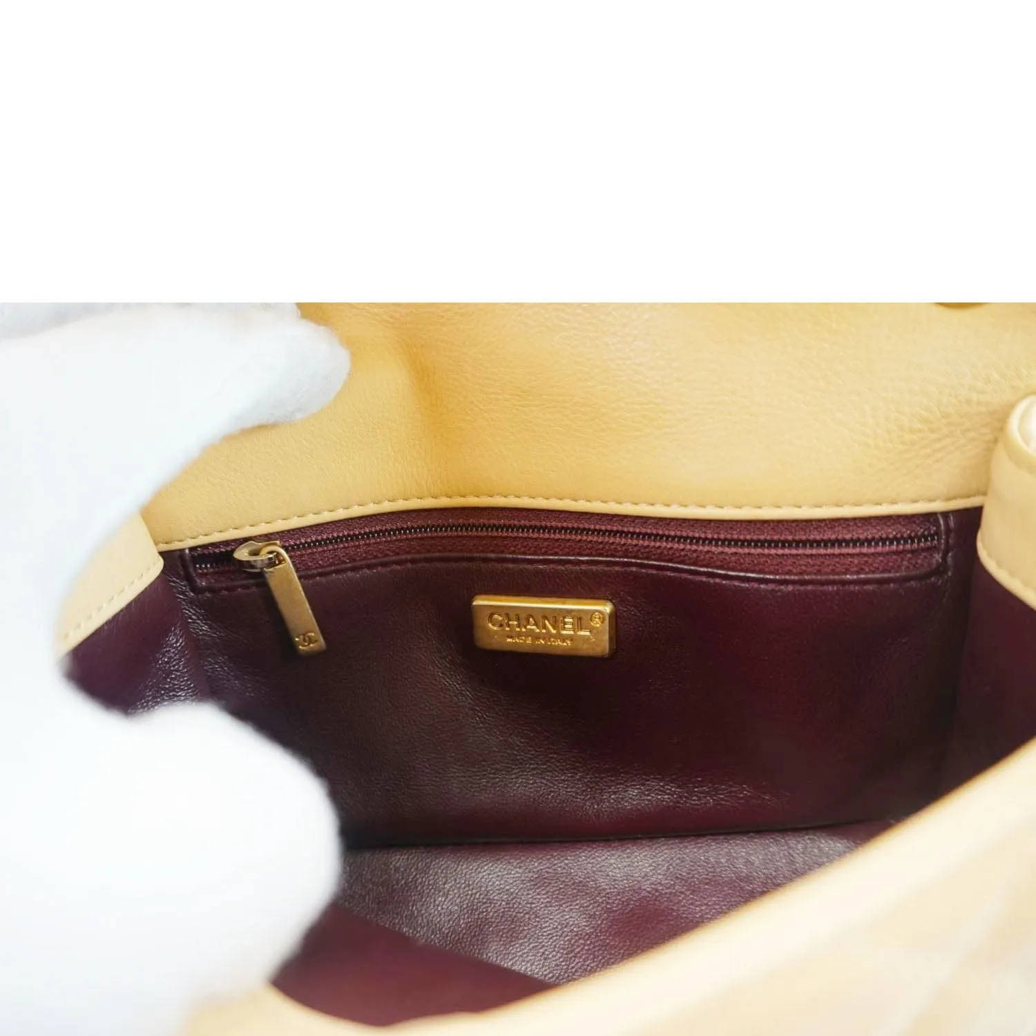 CHANEL Rock The Corner Flap Quilted Leather Shoulder Bag Beige