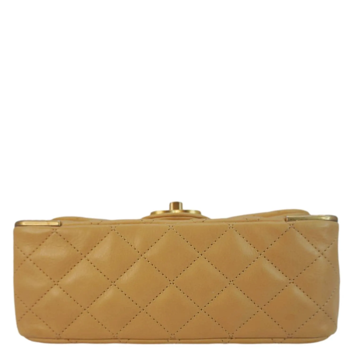 CHANEL Rock The Corner Flap Quilted Leather Shoulder Bag Beige