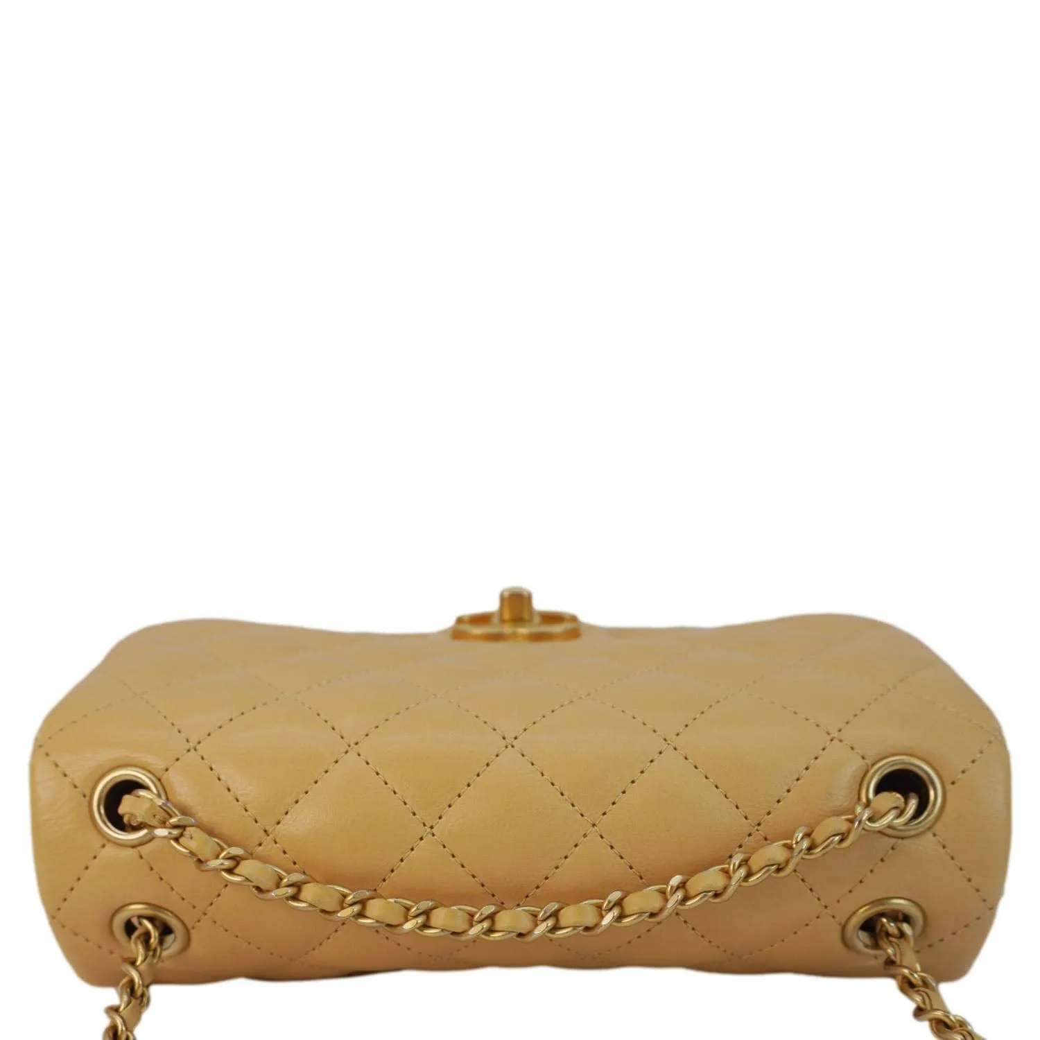 CHANEL Rock The Corner Flap Quilted Leather Shoulder Bag Beige