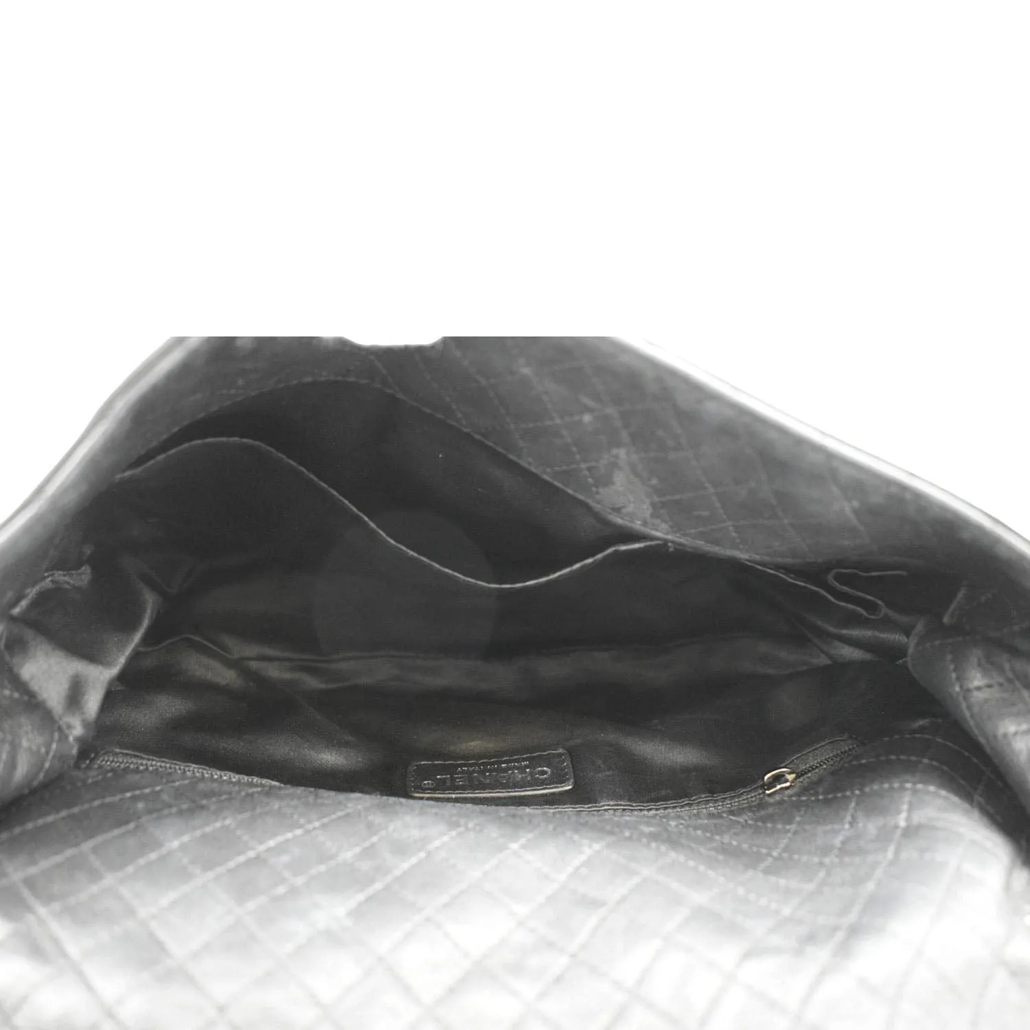 CHANEL Soft and Chain Flap Leather Shoulder Bag Black