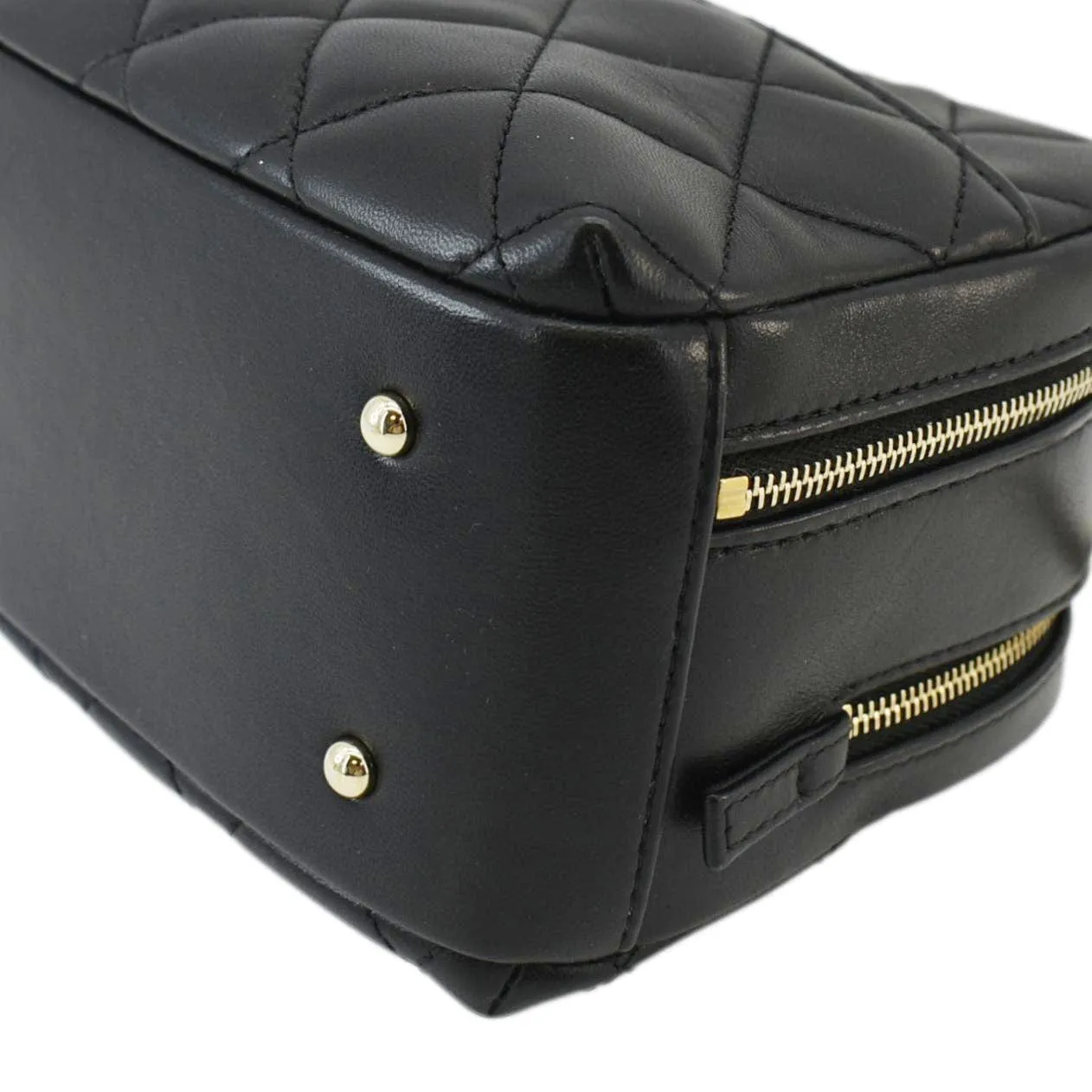 CHANEL Trendy CC Bowling Quilted Leather Shoulder Bag Black