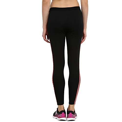 CHKOKKO Women Striped Yoga Track Pants Stretchable Gym Tights Black Small